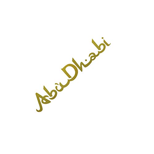 Schriftzug Abu Dhabi 20cm Auto Tür Spiegel Aufkleber Tattoo Deko Klebe Folie Autoaufkleber (gold) von GreenIT