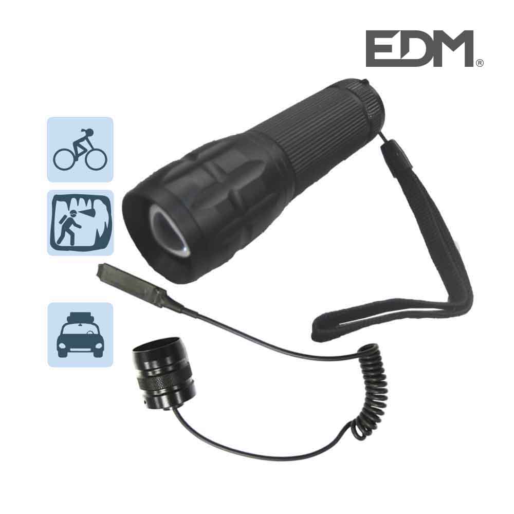 Aluminium-Taschenlampe 1 LED Cre mit Zoom-Jagdschalter. 3XAAa (Batterien nicht enthalten) [E3-36069] von GreenIce