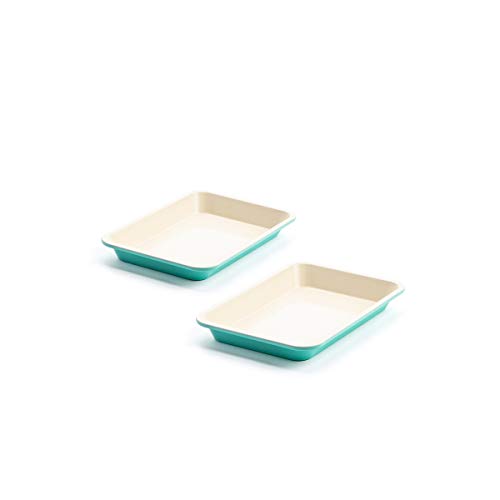 GreenLife Backblechformen, 22,9 x 17,8 cm, 2-teiliges Backformen-Set, PFAS-freie, rechteckige Keramik-Antihaftbeschichtung, ofenfest bis 230 °C, gleichmäßiges Erhitzen, leicht zu reinigendes GreenLife Backblechformen, 22,9 x 17,8 cm, 2-teiliges Backformen-Set, PFAS-freie, rechteckige Keramik-Antihaftbeschichtung, ofenfest bis 230 °C, gleichmäßiges Erhitzen, leicht zu reinigendes von GreenLife