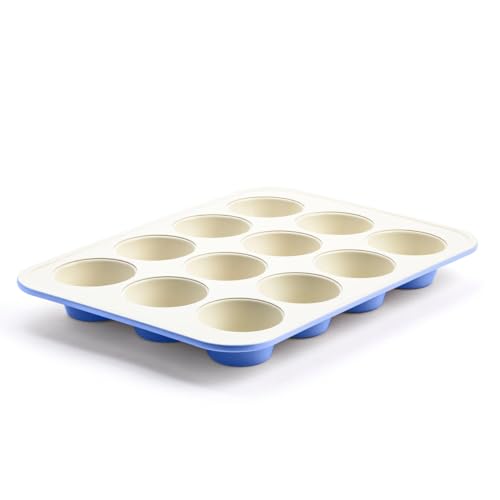 GreenLife Bakeware Gesunde Keramik-Antihaft-Backform für 12 Muffins und Cupcakes, PFAS-frei, Immergrün von GreenLife