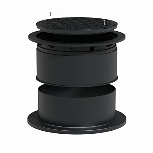 GreenLife Teleskop Domschacht 380-580 mm ausziehbar mit Schachtabdeckung Deckel rund - Ausgleichsdom, Schiebedom von GreenLife