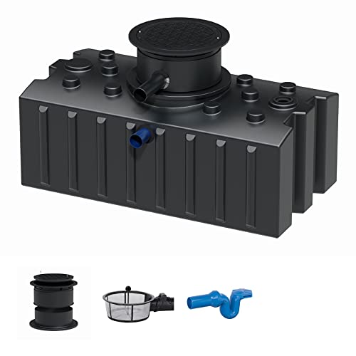 GreenLife Zisterne Flachtank 2000 Liter Standard inkl. Ausgleichsdom, Zisternendeckel, Regenwasserfilter und Überlaufsiphon - Regenwasserbehälter BZW. Regenwassertank unterirdisch für Regenwasser von GreenLife