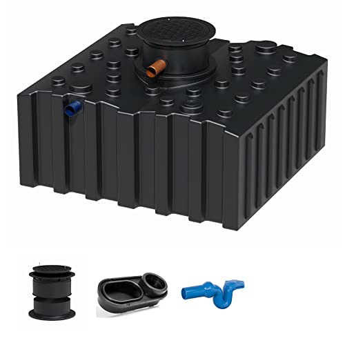 GreenLife Zisterne Flachtank 5000 Liter Basis inkl. Ausgleichsdom, Zisternendeckel, beruhigtem Zulauf und Überlaufsiphon - Regenwasserbehälter BZW. Regenwassertank unterirdisch für Regenwasser von GreenLife
