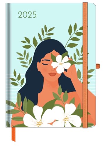 GreenLine - Diary Happy Vibes 2025 Buchkalender, 16x22cm, Kalender mit hochwertigem Papier, praktische Alltagsorganisation für persönliches & berufliches Zeitmanagement von GreenLine