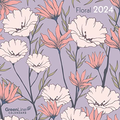 GreenLine Floral 2024 - Wand-Kalender - Broschüren-Kalender - 30x30 - 30x60 geöffnet - Blumen, Klein von GreenLine