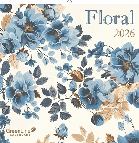 GreenLine Floral 2026 - Wand-Kalender - Broschüren-Kalender - 30x30 - 30x60 geöffnet - Blumen von GreenLine