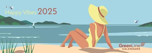 GreenLine - Happy Vibes 2025 Tischquerkalender, 29,7x10,5cm, Tischkalender mit hochwertigem Papier, praktische Alltagsorganisation für persönliches & berufliches Zeitmanagement von GreenLine