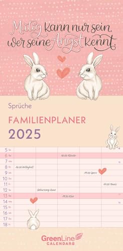 GreenLine Sprüche 2025 Familienplaner -Wandkalender - Familien-Kalender - 22x45 von GreenLine