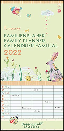 GreenLine Turnowsky 2022 Familienplaner -Wandkalender - Familien-Kalender - 22x45 von GreenLine