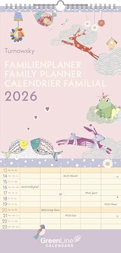 GreenLine Turnowsky 2026 Familienplaner -Wandkalender - Familien-Kalender - 22x45 von GreenLine