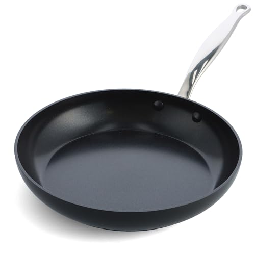 GreenPan Barcelona Hard Anodized Harteloxierte Gesunde keramische Antihaft-Pfanne 30 cm, PFAS-frei, Edelstahlgriff, Kratzfest, Induktions-, Backofen- und Spülmaschinenfest, Schwarz von GreenPan