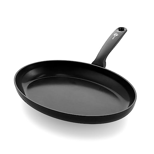 GreenPan Torino Gesunde Antihaft-Keramik-Fischpfanne 32 cm, PFAS-frei, induktionsgeeignet, backofenfest bis 160°C, spülmaschinenfest, schwarz von GreenPan