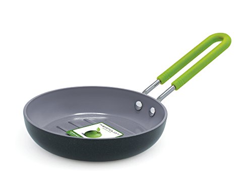 GreenPan Minipfanne Grill mit Keramik Beschichtung, 12 cm, Aluminium, Schwarz von GreenPan