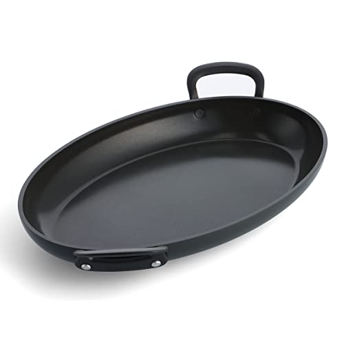 GreenPan Craft Hartanodisierte gesunde keramische Antihaft-Fischpfanne, 40 cm x 25 cm, PFAS-frei, induktionsgeeignet, spülmaschinenfest, backofenfest, Schwarz von GreenPan