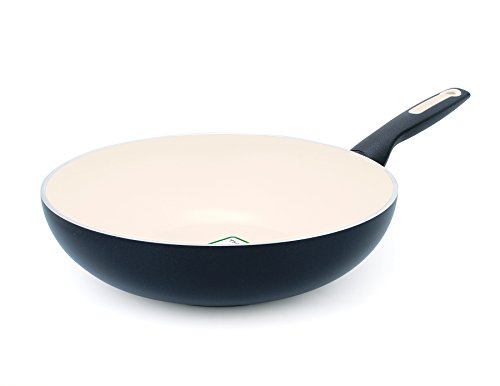 GreenPan Rio CW000059-005 Wok-Pfanne, Aluminium, schwarz, 28 cm von GreenPan