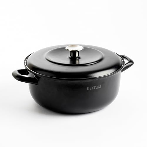 Keltum 3QT Schmortopf aus emailliertem Eisen, schnelles Aufheizen, splitterfest, versenkter Deckel verhindert Überkochen und Unordnung, Induktion, Ofenfest, Nur Handwäsche, Schwarz Keltum 3QT Schmortopf aus emailliertem Eisen, schnelles Aufheizen, splitterfest, versenkter Deckel verhindert Überkochen und Unordnung, Induktion, Ofenfest, Nur Handwäsche, Schwarz von GreenPan