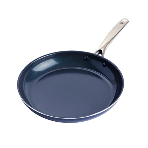 Blue Diamond Cookware Diamantstruktur Keramik Antihaft, 28 cm Bratpfanne, PFAS-frei, Induktion, spülmaschinenfest, backofenfest, Blau von Blue Diamond