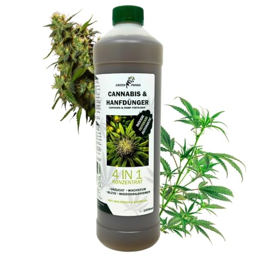 GreenPanda Cannabis Dünger - 1L Hanf Dünger - BIO Grow Dünger - Cannabis Dünger Autoflower für Indoor & Outdoor - Konzentrat - Organisch für prächtige Blüten - Bis zu 100L Gießwasser von GreenPanda