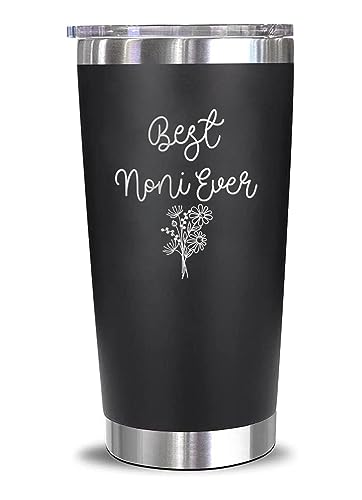 GreenStar Gifts Best Noni Ever Tumbler – Floral Noni Tasse – Noni Tasse – Geschenk für Noni – Muttertagsgeschenk – Noni Kaffeetasse – Edelstahlbecher 590 ml von GreenStar Gifts