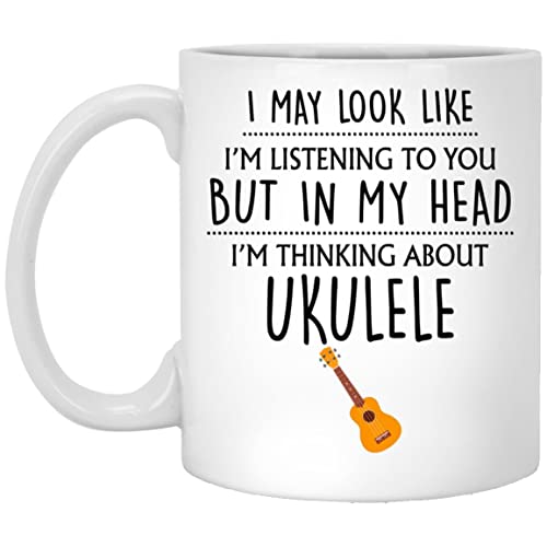 Ukulele-Geschenk, Ukulele-Tasse, lustige Ukulele, Geschenke für Männer, Ihn, Vater, Ehemann, Geschenk für Ukulelen, Ukulelenspieler, Spielen von My Ukulele, Kaffeetasse, 325 ml von GreenStar Gifts