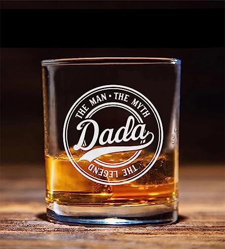 Whiskyglas mit Aufschrift "Dada, The Man The Myth The Legend", Geschenke für Großvater, Papa, Vater, Ihn, Weihnachten, Geburtstag, Vatertag für Papa von Tochter, Sohn von GreenStar Gifts
