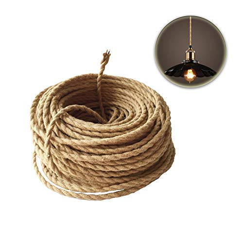 GreenSun 20m 2 adrig，0,75mm² Textilkabel Twisted Stromkabel Kabel Draht Elektrische Mantel Leitung Geflochtene Stoffkabel Leinen Linie DIY Zubehör von GreenSun