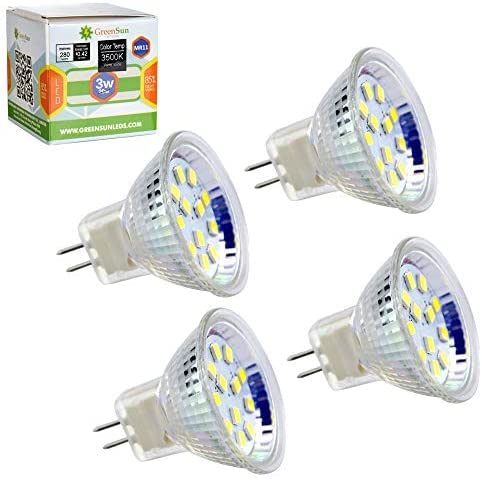 GreenSun Spotlight, GU4 LED Warmweiss, LED Strahler, LED Glühbirne, Energiesparlampe, MR11 GU4 Mini LED Lampen 4PCs von GreenSun