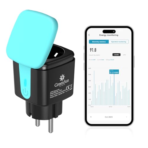 GreenSun Wlan Steckdose Outdoor Alexa - WlanSteckdose mit Strommessung Smart Life Steckdose AlexaSteckdose Smart Home ZeitschaltuhrSteckdose Wasserdicht IP44 16A 2.4G von GreenSun