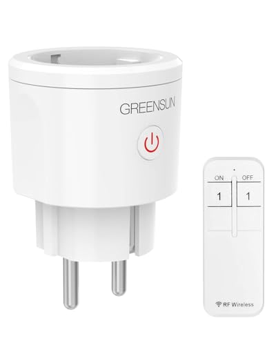 GreenSun Funksteckdosen mit Fernbedienung Steckdose - Steckdose mit Fernbedienung Ferngesteuerte Stecker Funksteckdosen Einfach Smart Home Ferngesteuerte Stecker RF Wireless Remote 30M von GreenSun