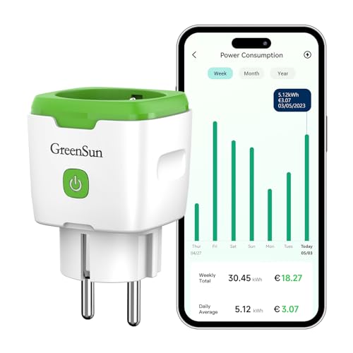 WLAN Steckdose GreenSun Stromzähler für Steckdose Stromverbrauchsmesser Steckdose Stromzähler Steckdose Zeitschaltuhr Steckdose Alexa Steckdose VeSync Steckdose Wifi Steckdose von GreenSun