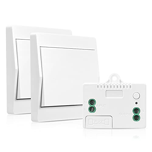 GreenSun Funkschalter Licht Set Funk Lichtschalter - Wandschalter Funkschalter 230v Funk Lichtschalter Lichtschalter Funk Funk-lichtschalter Funk Schalter 230v Funk Schalter Funkschalter Set (FS1+2) von GreenSun