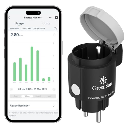GreenSun Intelligente Steckdose – Steckdose für den Außenbereich, 16 A, Typ E, Zeitschaltuhr, Steckdose, Alexa Steckdose, programmierbar, Energiezähler, App-Steuerung, Smart Life 2,4 GHz, IP44 GreenSun Intelligente Steckdose – Steckdose für den Außenbereich, 16 A, Typ E, Zeitschaltuhr, Steckdose, Alexa Steckdose, programmierbar, Energiezähler, App-Steuerung, Smart Life 2,4 GHz, IP44 von GreenSun