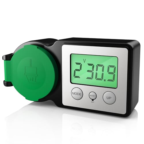 GreenSun Stromzähler für Steckdose Energiekostenmessgerät - Stromzähler Balkonkraftwerk Outdoor IP44 Stromkostenmessgerät Einspeisemessgerät mit Hintergrundbeleuchtung GreenSun Stromzähler für Steckdose Energiekostenmessgerät - Stromzähler Balkonkraftwerk Outdoor IP44 Stromkostenmessgerät Einspeisemessgerät mit Hintergrundbeleuchtung von GreenSun