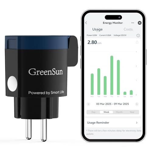 GreenSun Zeitschaltuhr Aussenbereich Wlan Steckdose Outdoor - Wlan Steckdose mit Smart Life APP Stromverbrauch Energiekostenmesser Zeitschaltuhr Steckdose Sprachsteuerung IP44 Blau GreenSun Zeitschaltuhr Aussenbereich Wlan Steckdose Outdoor - Wlan Steckdose mit Smart Life APP Stromverbrauch Energiekostenmesser Zeitschaltuhr Steckdose Sprachsteuerung IP44 Blau von GreenSun