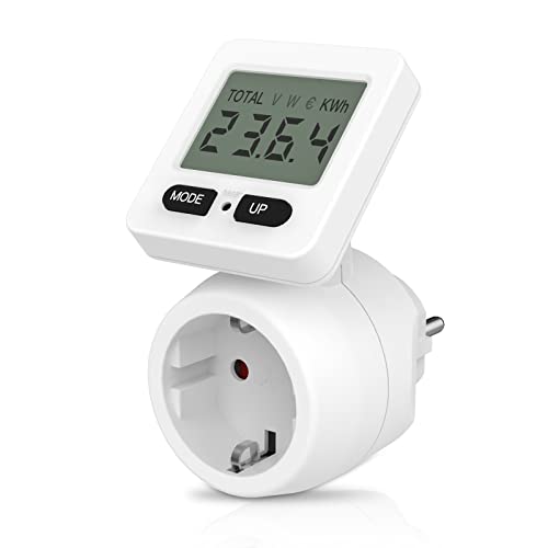 GreenSun stromzähler für Steckdose - 5 Modi Stromverbrauchsmesser, Stromverbrauchsmesser mit Speicherfunktion Strommessgerät, Stromzähler steckdose max. 3680 Watt, 230V, 16A von GreenSun
