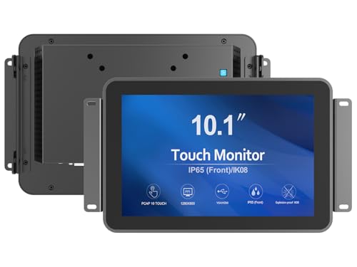 GreenTouch 10,1 Zoll 1000 Nits Sonnenlichtlesbarer Multi-Touch-PCAP-Open-Frame-Touchscreen-Monitor, industrielles LCD-Display mit 1280 x 800, Schwarz von GreenTouch
