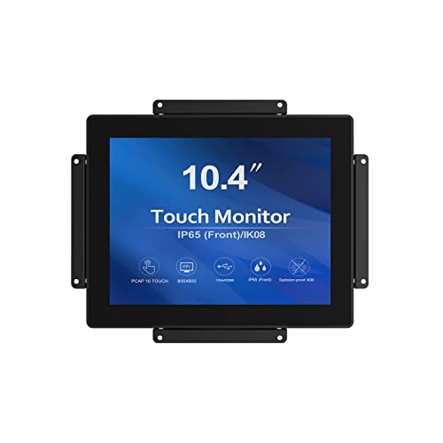 GreenTouch 10,4 Zoll 10 Punkte Front Wasserdichter Industrie Open Frame PCAP Touchscreen LCD Display Monitor 800x600 Schwarz von GreenTouch