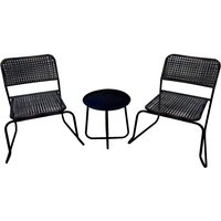 3tlg. Gartenmöbel-Set Bistrotisch mit 2 stapelbare Stühlen in Rattanoptik von GreenYard