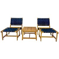 5tlg. Gartenmöbel-Set Bistrotisch mit 2 Stühlen und Ottomane in Holzoptik von GreenYard