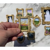 Miniatur Goldgerahmter Gemälde Magnet Vintage Stil Galeriekunst von GreenasBeans