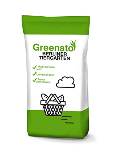 Rasensamen Greenato Berliner Tiergarten 15kg Zierrasen Rasen Grassamen Rasensaat Gras - Packungseinheit wählbar von 1-30kg von Greenato