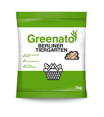 Rasensamen Greenato Berliner Tiergarten 1kg Zierrasen Rasen Grassamen Rasensaat Gras - Packungseinheit wählbar von 1-30kg von Greenato