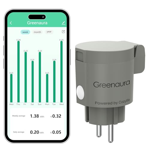 WLAN Steckdose Outdoor Greenaura Zeitschaltuhr Aussenbereich WLAN Steckdose Strommessgerät Steckdose Aussensteckdose Wasserdicht Zeitschaltuhr außen Stromverbrauchsmesser CozyLife APP, Grau WLAN Steckdose Outdoor Greenaura Zeitschaltuhr Aussenbereich WLAN Steckdose Strommessgerät Steckdose Aussensteckdose Wasserdicht Zeitschaltuhr außen Stromverbrauchsmesser CozyLife APP, Grau von Greenaura