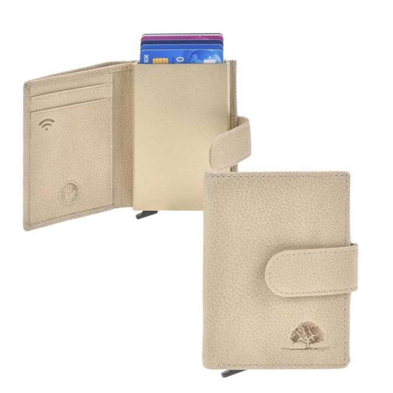 Kartenportemonnaie Herren Leder mit Münzfach und Scheinfach "Kings Nappa" creme Greenburry 1150 von Greenburry