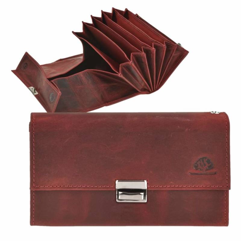 Greenburry Kellnerportemonnaie Leder antik rot "VINTAGE" von Greenburry