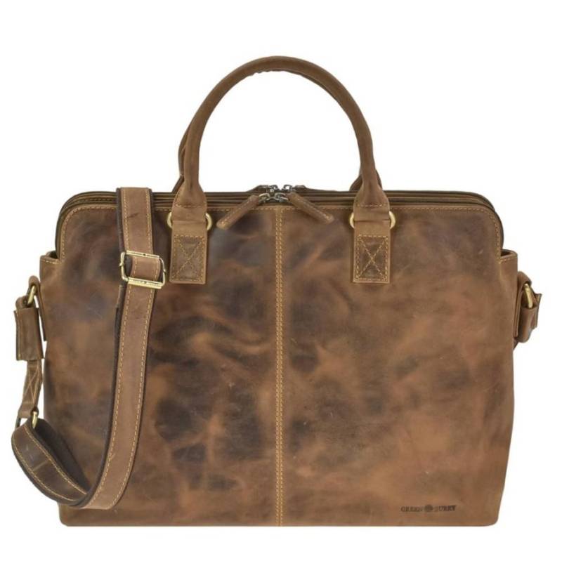 Greenburry Shopper Leder 40x30cm "Vintage" antikbraun von Greenburry