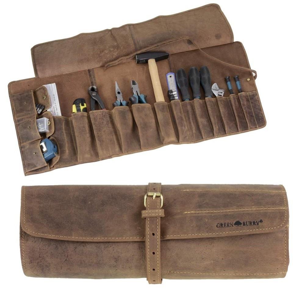 Greenburry Werkzeugtasche Vintage, Werkzeugrolle, Rolltasche, 13 Fächer, Antikleder Greenburry Werkzeugtasche Vintage, Werkzeugrolle, Rolltasche, 13 Fächer, Antikleder von Greenburry