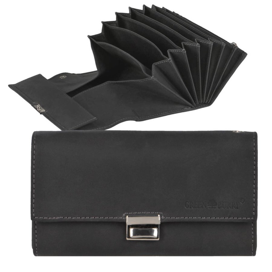 Kellnerportemonnaie Leder 17x9cm "Vintage Black" schwarz Greenburry 1785-BL-20 von Greenburry