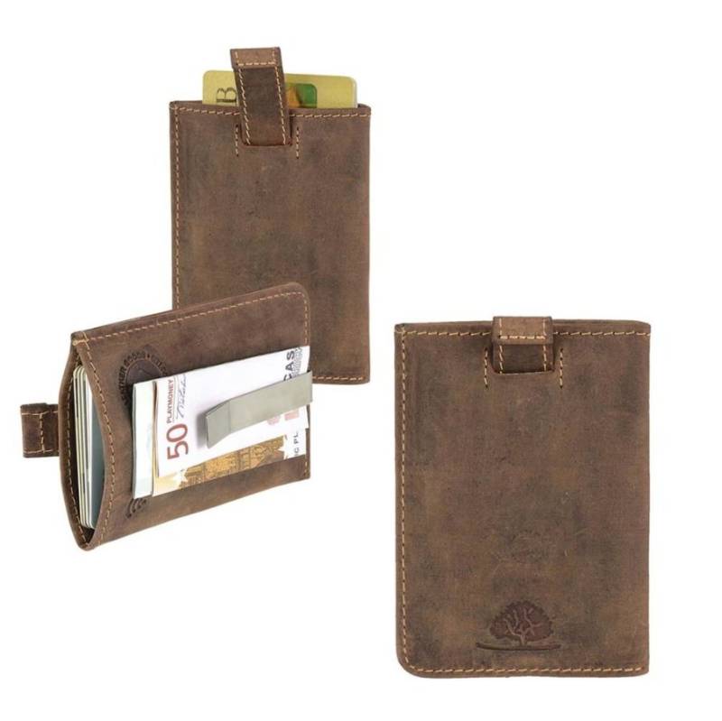 Kartenetui mit Geldklammer Vintage antik braun | Greenburry von Greenburry