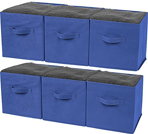 Greenco Foldable Storage Cubes Non-woven Fabric -6 Pack-(Royal Blue) von Greenco